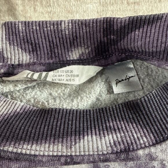 H&M Purple Tie-Dye Dua Lipa Don’t Start Now Sweatshirt Pullover Size 20 - Picture 5 of 7